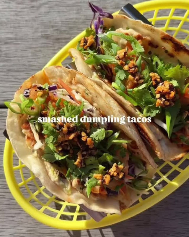 Smashed Dumpling Tacos