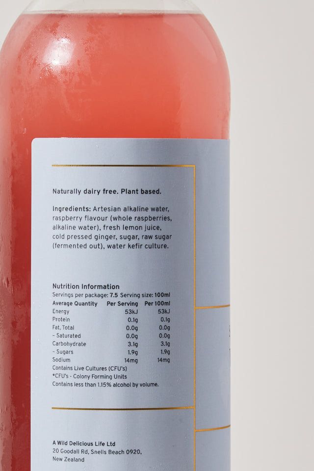Water Kefir, Raspberry Lemon Ginger
