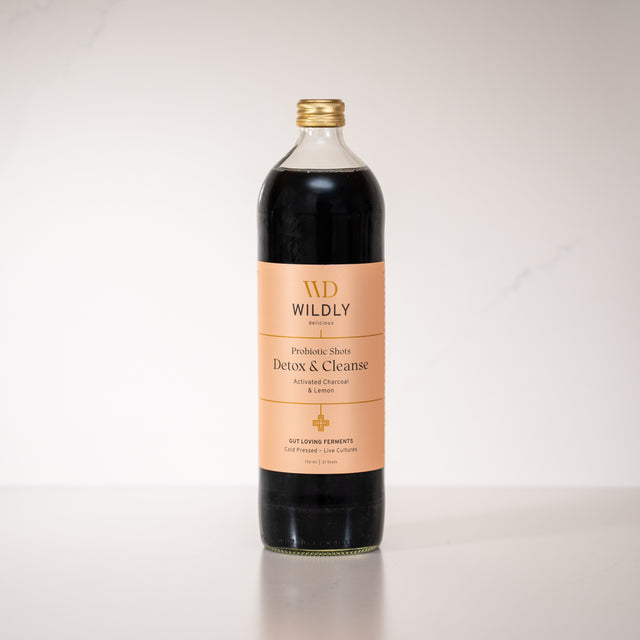 Probiotic Detox Shots, Charcoal Lemon & Ginger