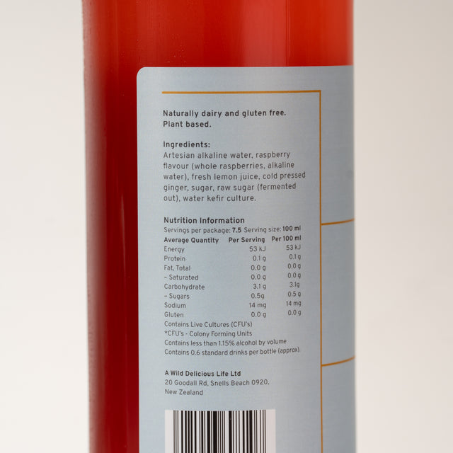 Water Kefir, Raspberry Lemon Ginger