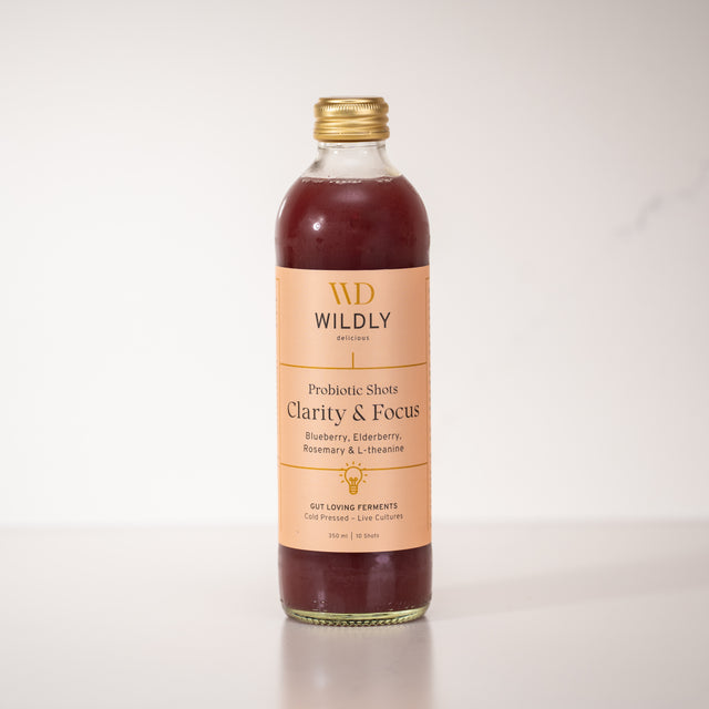 Probiotic Clarity & Focus Shots, Blueberry, Elderberry & L-Theanine