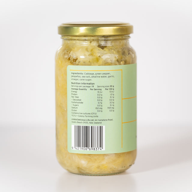 Kraut, Jalapeño & Green Pepper